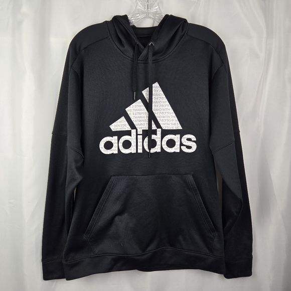adidas Other - Adidas Mens Hoodie Size 2XL Climawarm Big Logo Japan Black Sweatshirt